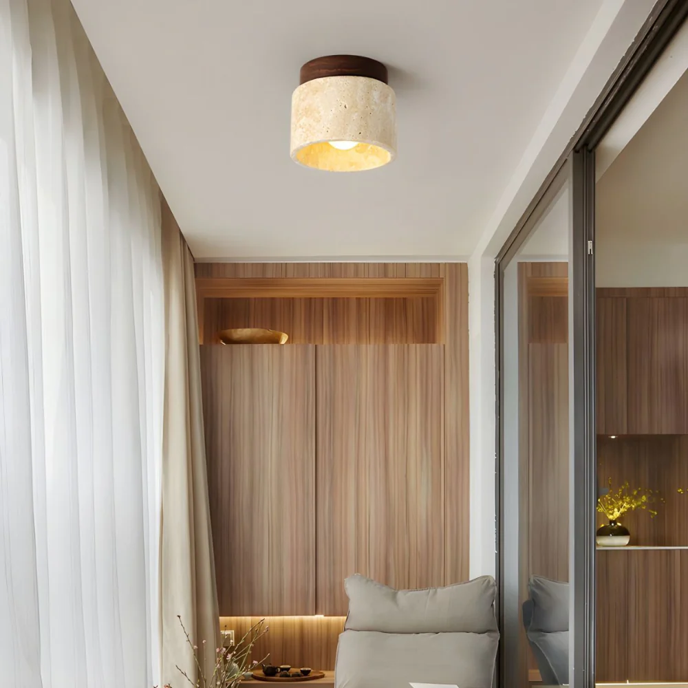 Stone Flush Mounted Ceiling Lamp