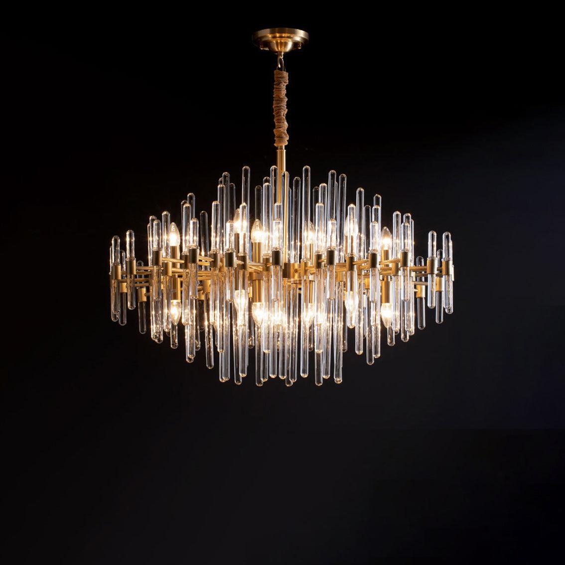 Vintage Brass Starburst Chandelier