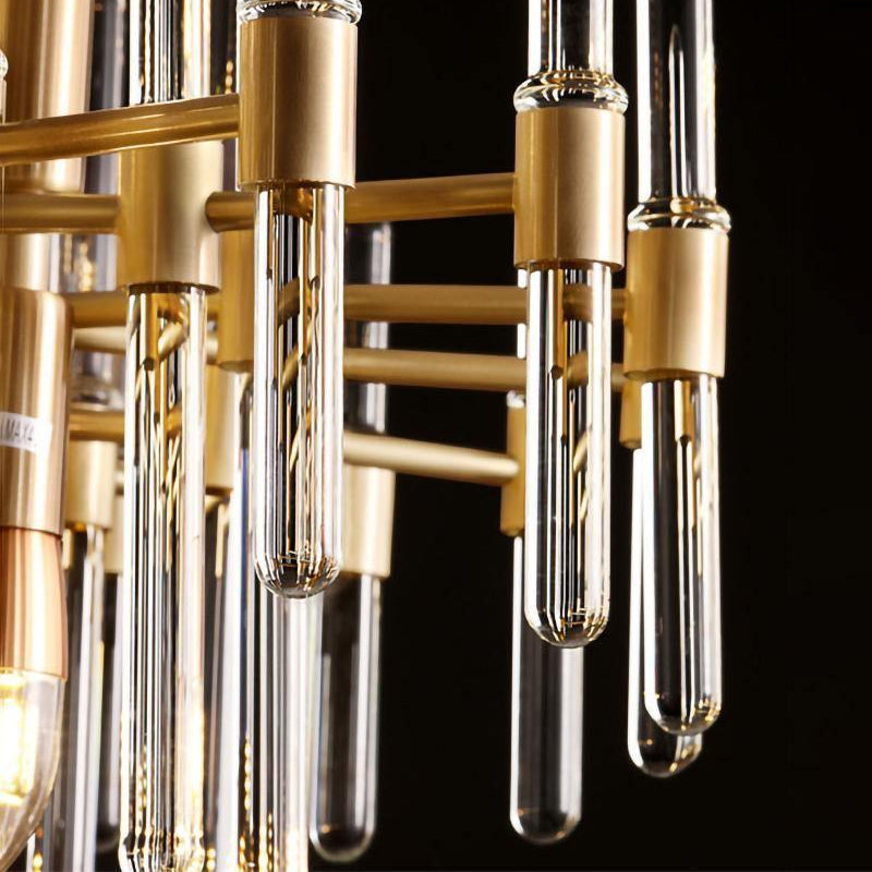 Vintage Brass Starburst Chandelier