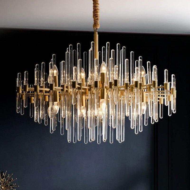 Vintage Brass Starburst Chandelier