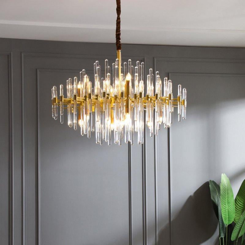 Vintage Brass Starburst Chandelier