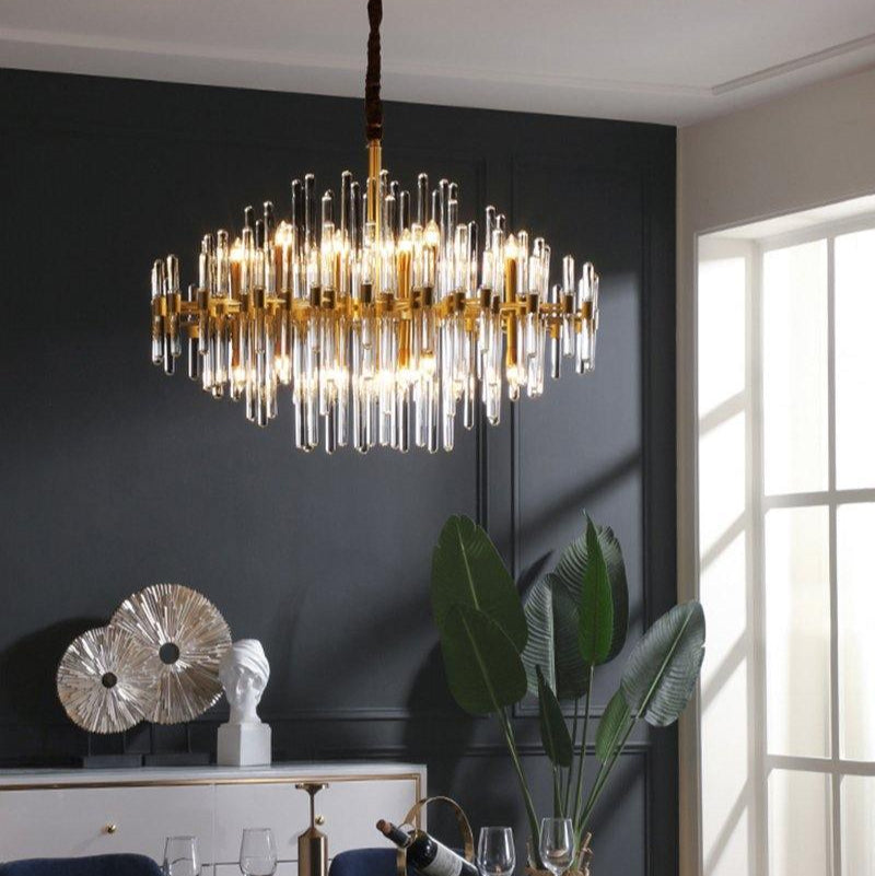 Vintage Brass Starburst Chandelier