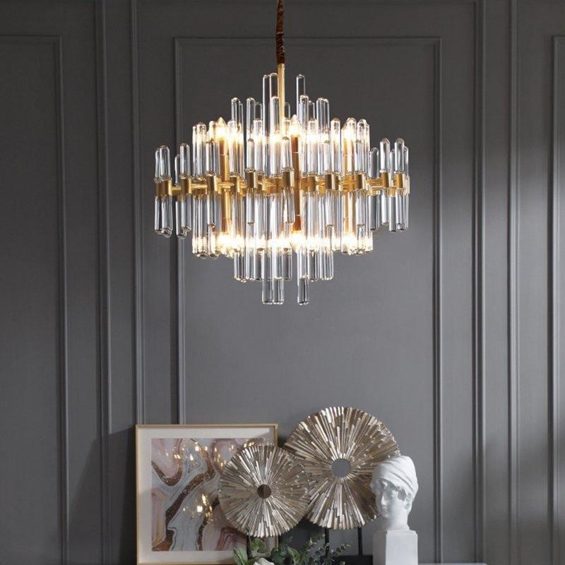 Vintage Brass Starburst Chandelier