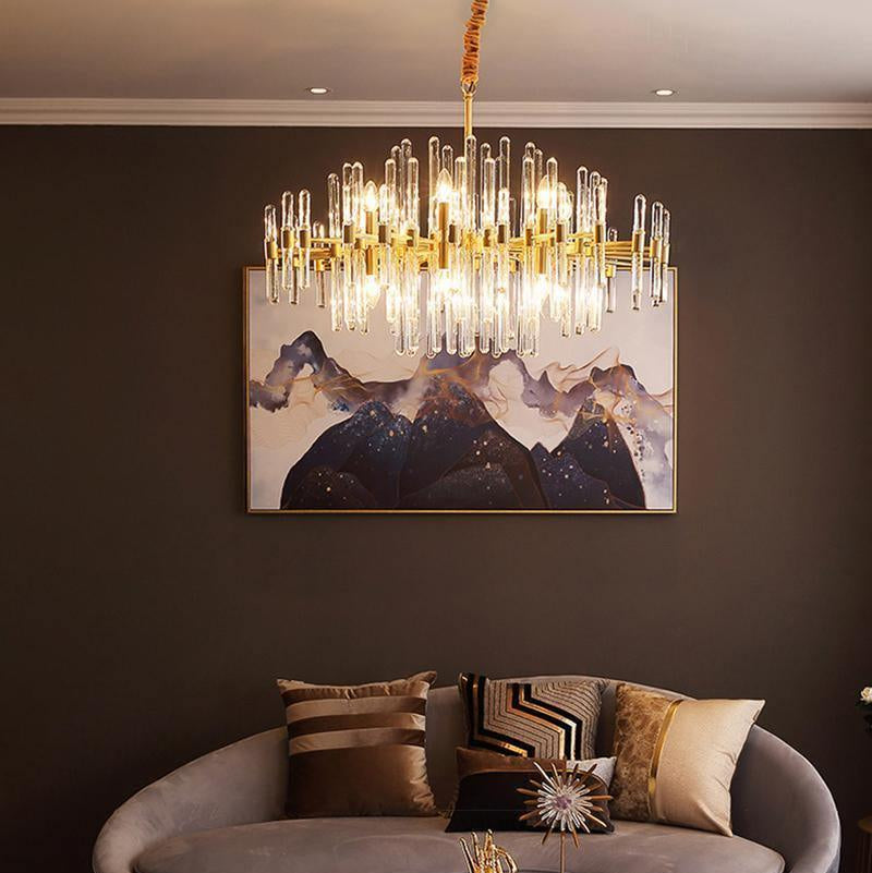 Vintage Brass Starburst Chandelier