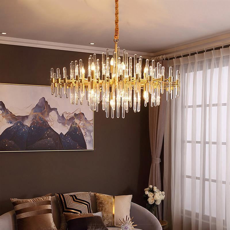 Vintage Brass Starburst Chandelier