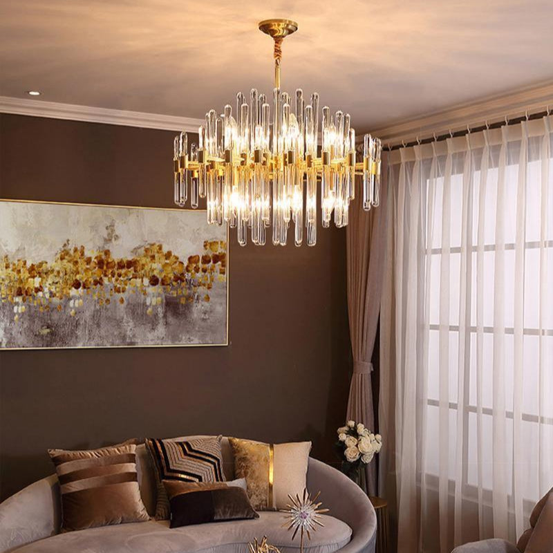 Vintage Brass Starburst Chandelier