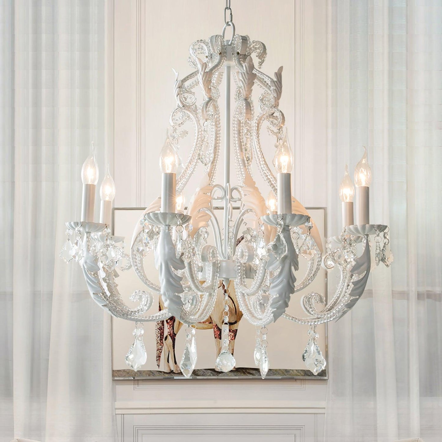 Vintage Crystal Candle Holder Chandelier