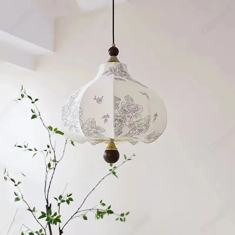 Vintage French Classic Fabric Ceiling Light