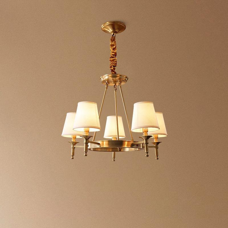 Retro American Gold Chandelier