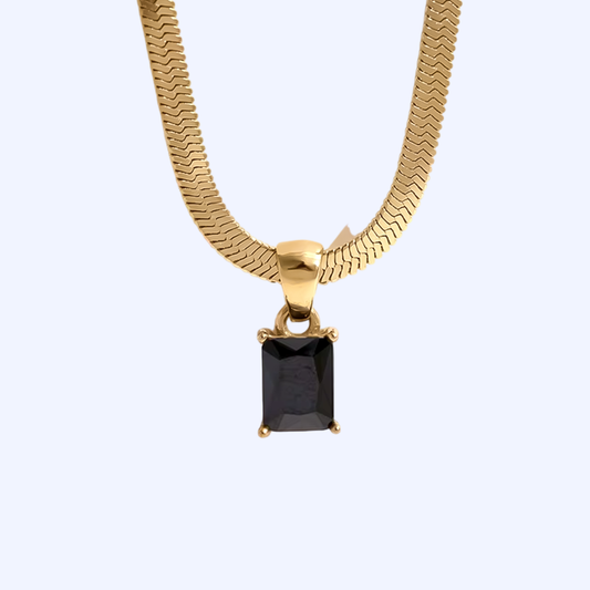 Onyx Square Necklace