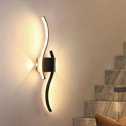 Modern LED Strip Curved Wall Lamp