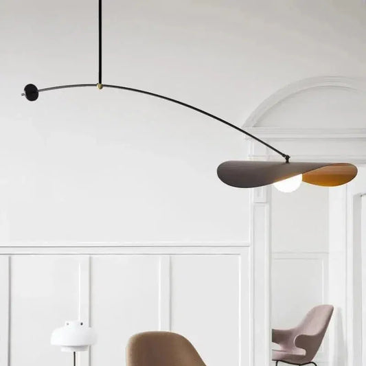 Adjustable Black And Gold Pendant Light