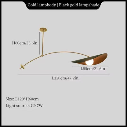 Adjustable Black And Gold Pendant Light