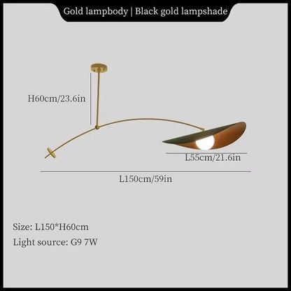 Adjustable Black And Gold Pendant Light