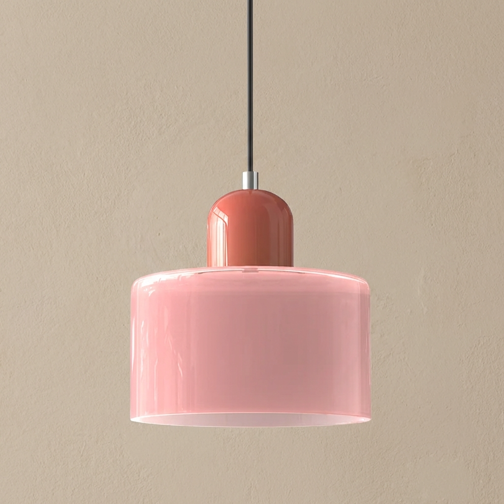 Bauhaus Coloured Glass Bowl Pendant Light