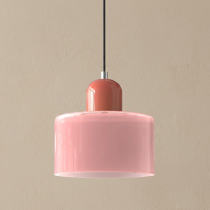 Bauhaus Coloured Glass Bowl Pendant Light
