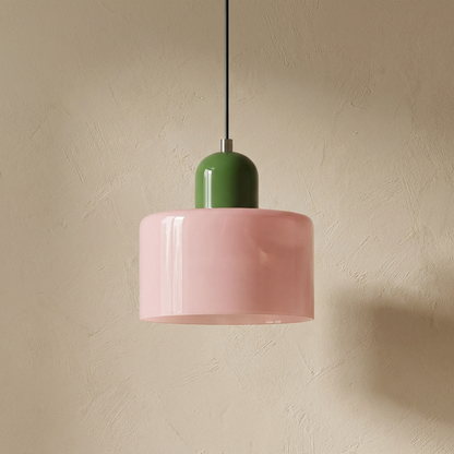 Bauhaus Coloured Glass Bowl Pendant Light