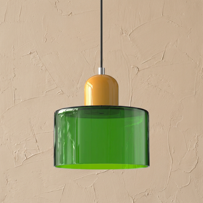 Bauhaus Coloured Glass Bowl Pendant Light