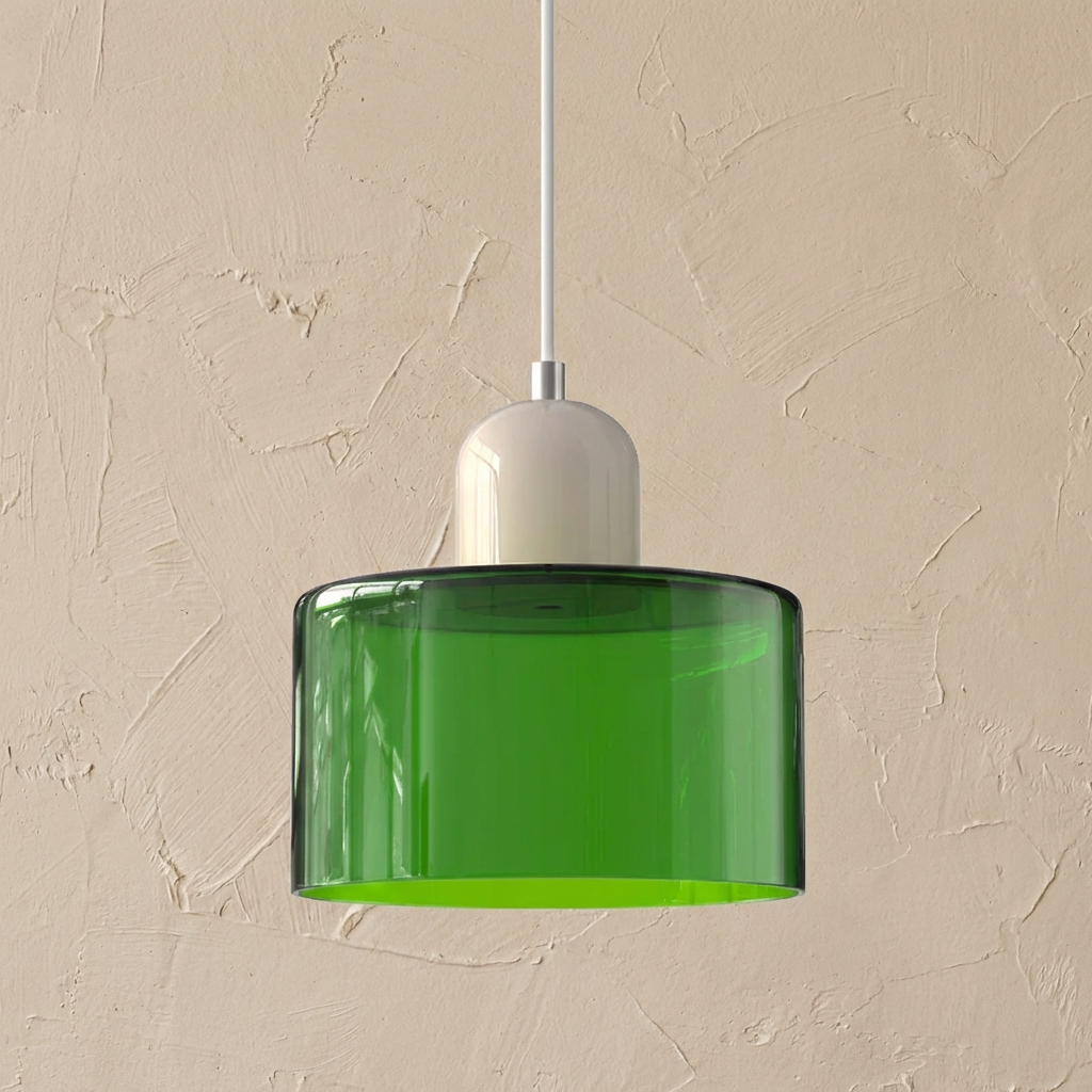 Bauhaus Coloured Glass Bowl Pendant Light