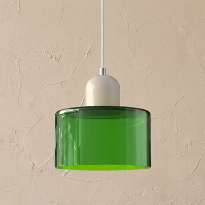Bauhaus Coloured Glass Bowl Pendant Light