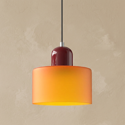 Bauhaus Coloured Glass Bowl Pendant Light