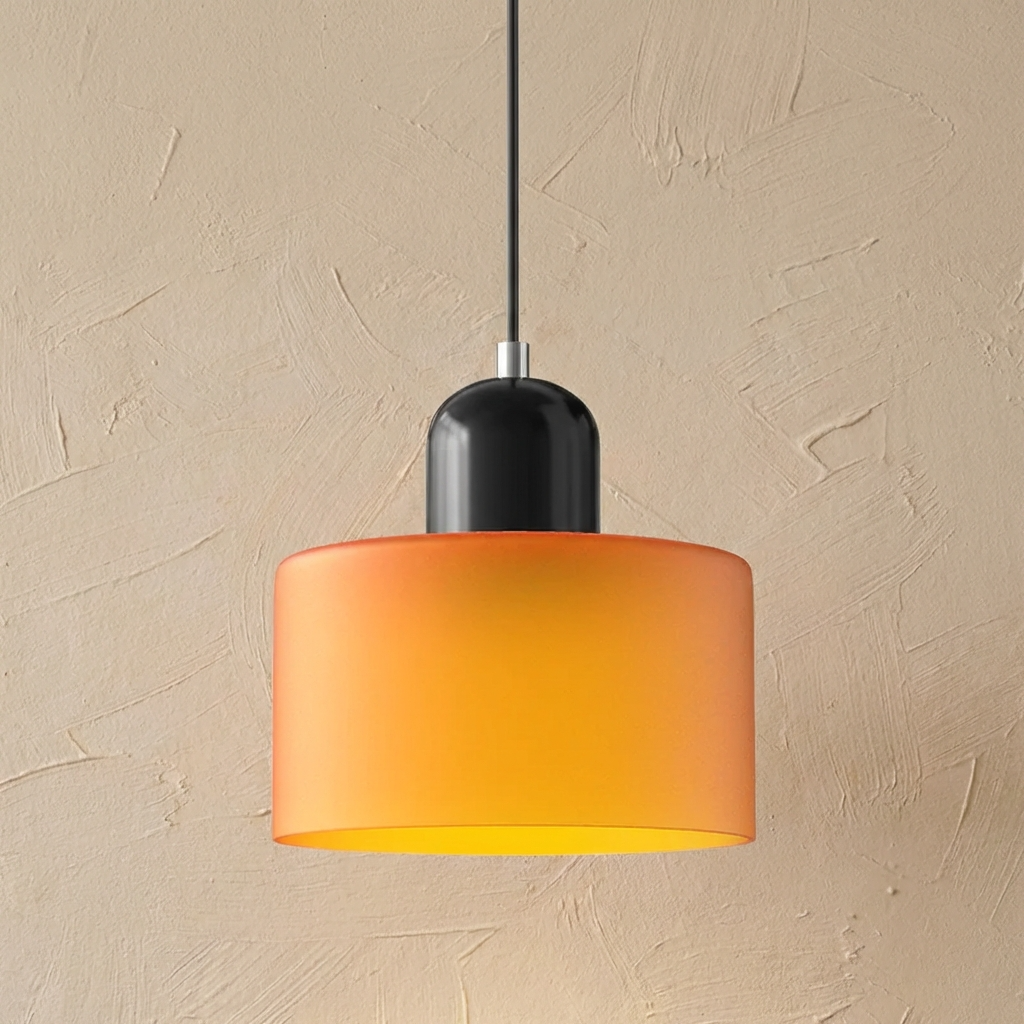 Bauhaus Coloured Glass Bowl Pendant Light