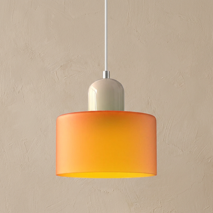 Bauhaus Coloured Glass Bowl Pendant Light