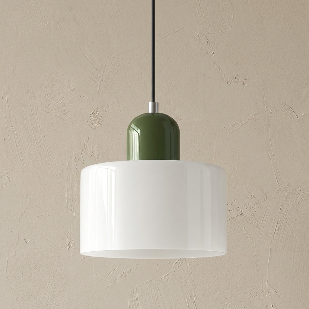Bauhaus Coloured Glass Bowl Pendant Light