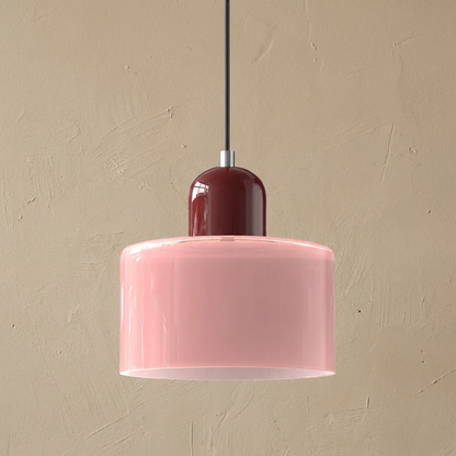 Bauhaus Coloured Glass Bowl Pendant Light