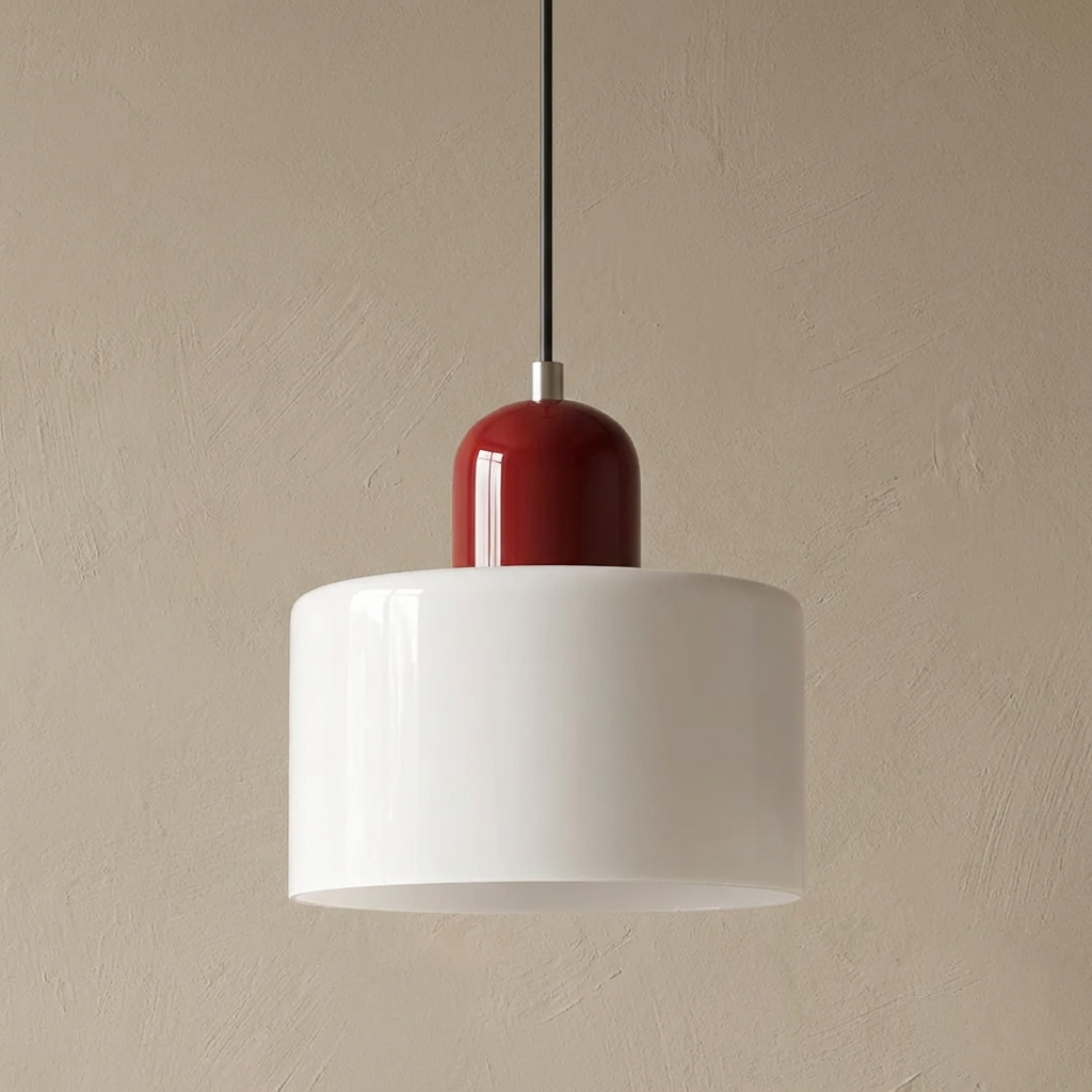 Bauhaus Coloured Glass Bowl Pendant Light