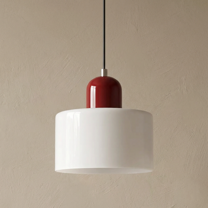 Bauhaus Coloured Glass Bowl Pendant Light