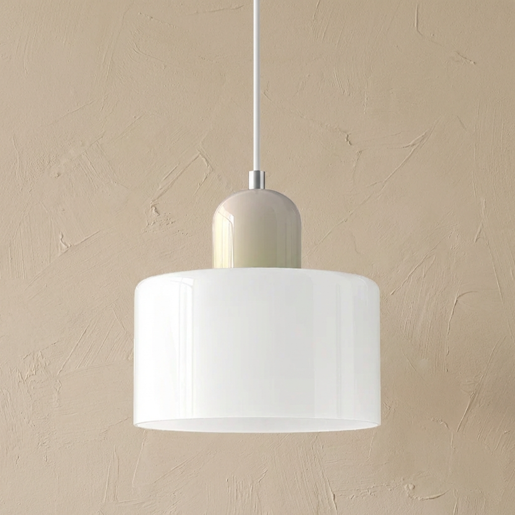 Bauhaus Coloured Glass Bowl Pendant Light