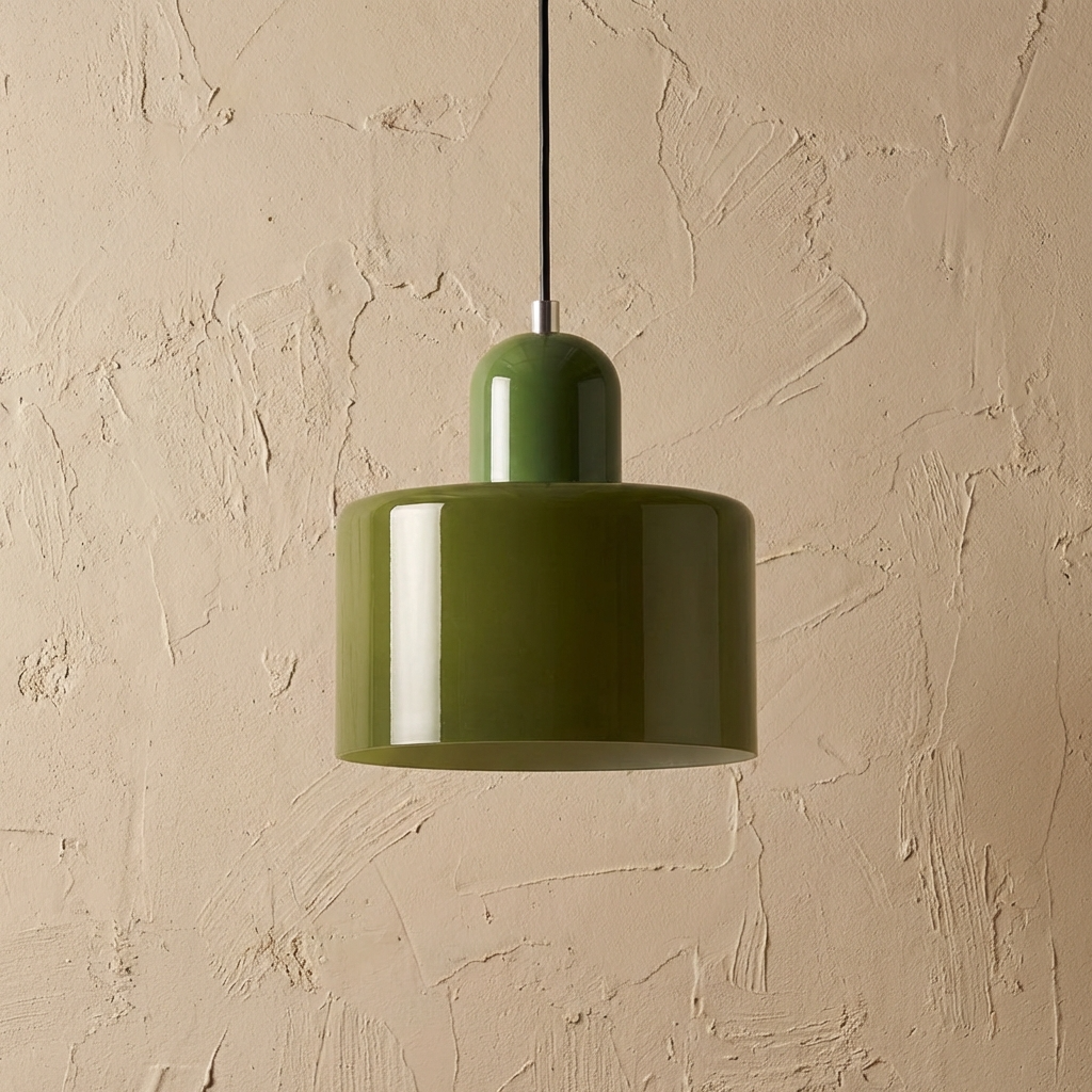 Bauhaus Coloured Glass Bowl Pendant Light