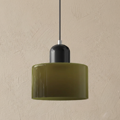 Bauhaus Coloured Glass Bowl Pendant Light