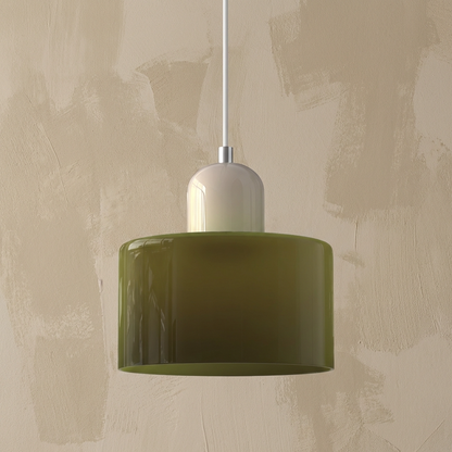 Bauhaus Coloured Glass Bowl Pendant Light