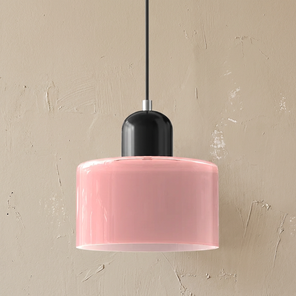 Bauhaus Coloured Glass Bowl Pendant Light