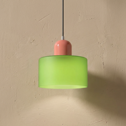 Bauhaus Coloured Glass Bowl Pendant Light