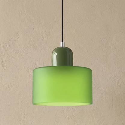 Bauhaus Coloured Glass Bowl Pendant Light
