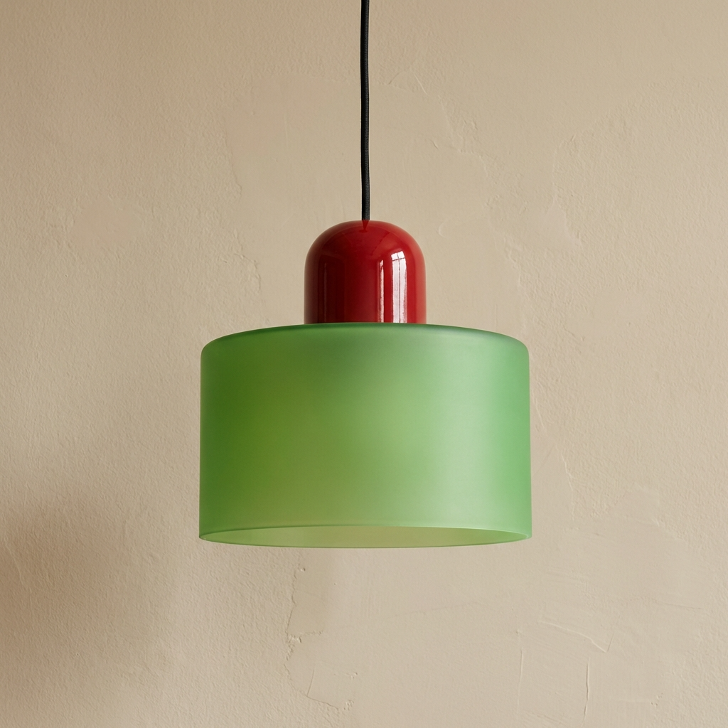 Bauhaus Coloured Glass Bowl Pendant Light