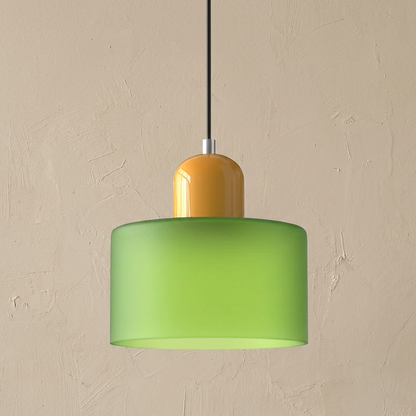 Bauhaus Coloured Glass Bowl Pendant Light
