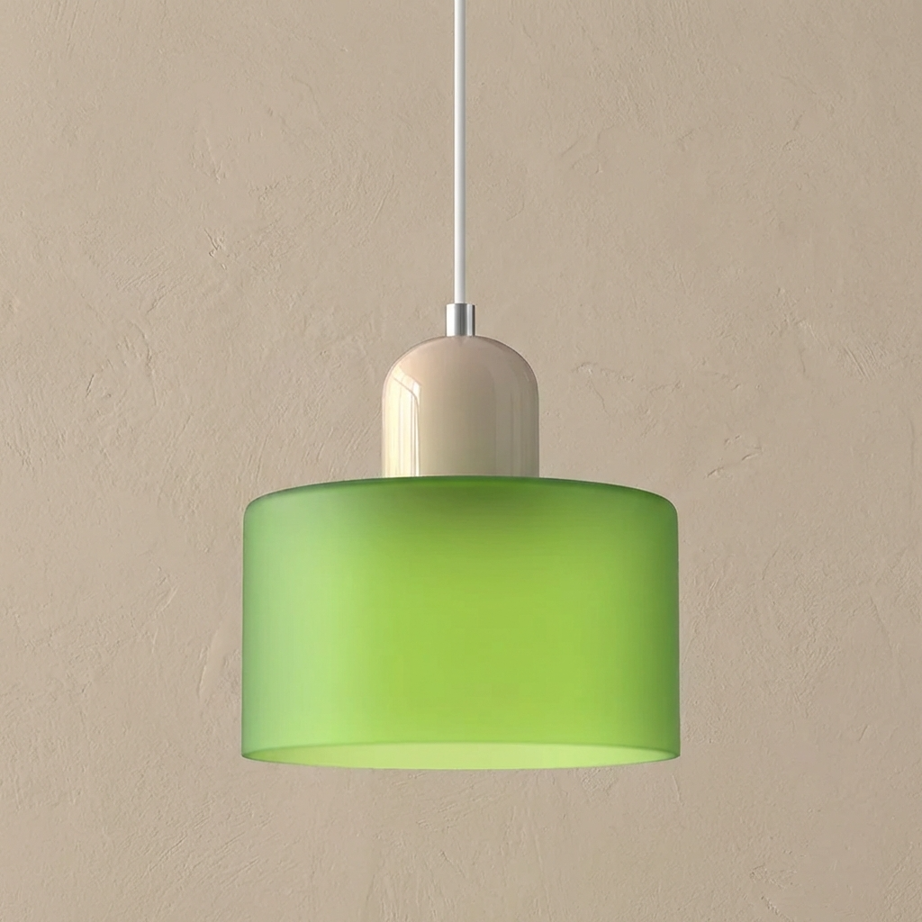 Bauhaus Coloured Glass Bowl Pendant Light