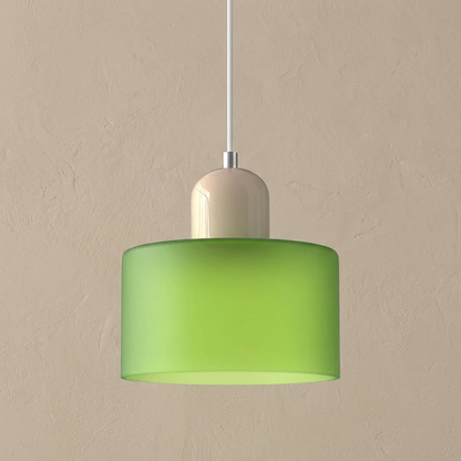 Bauhaus Coloured Glass Bowl Pendant Light