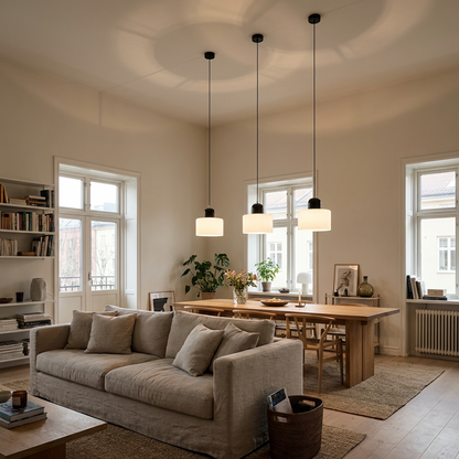 Bauhaus Coloured Glass Bowl Pendant Light