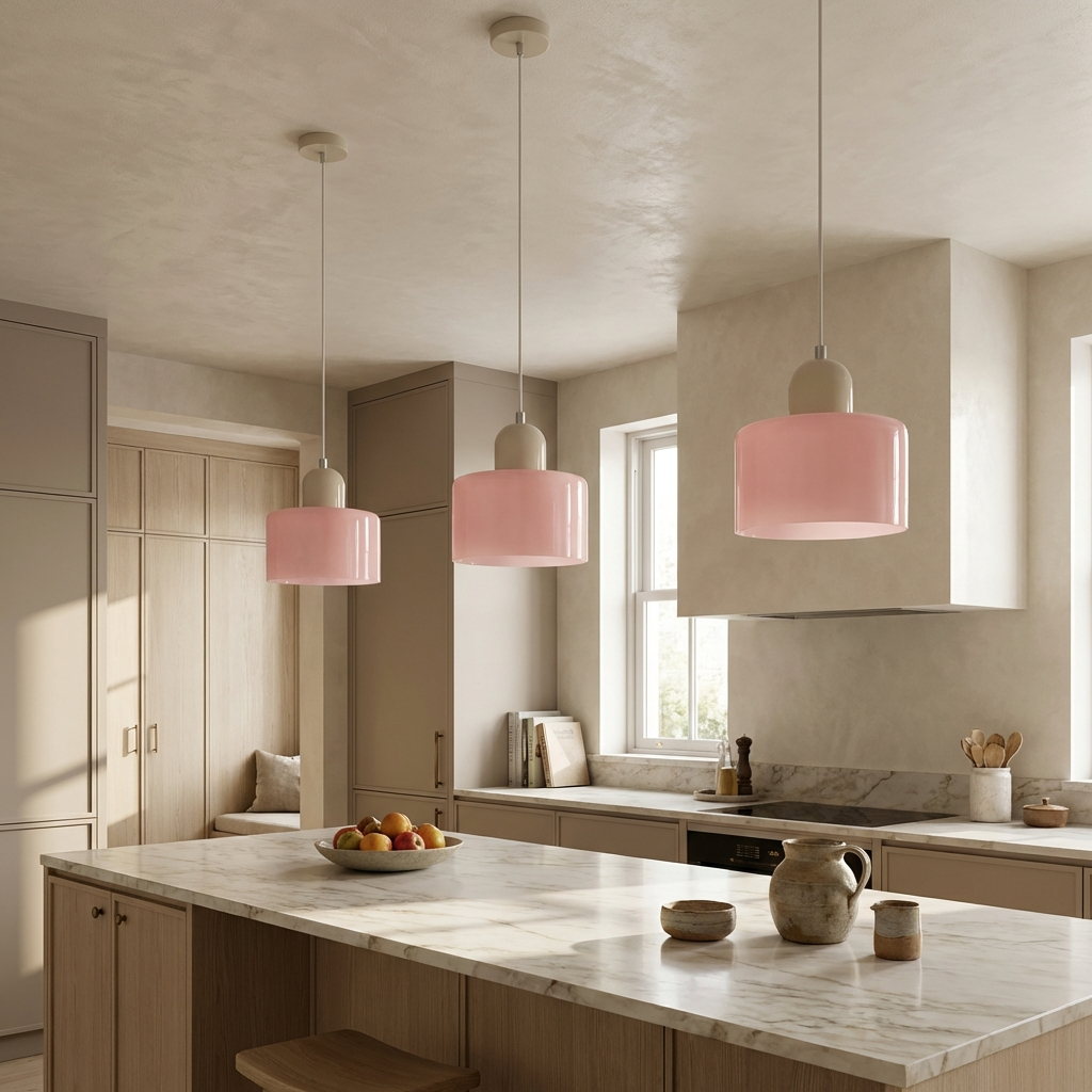 Bauhaus Coloured Glass Bowl Pendant Light