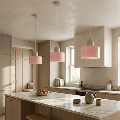 Bauhaus Coloured Glass Bowl Pendant Light