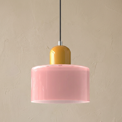 Bauhaus Coloured Glass Bowl Pendant Light