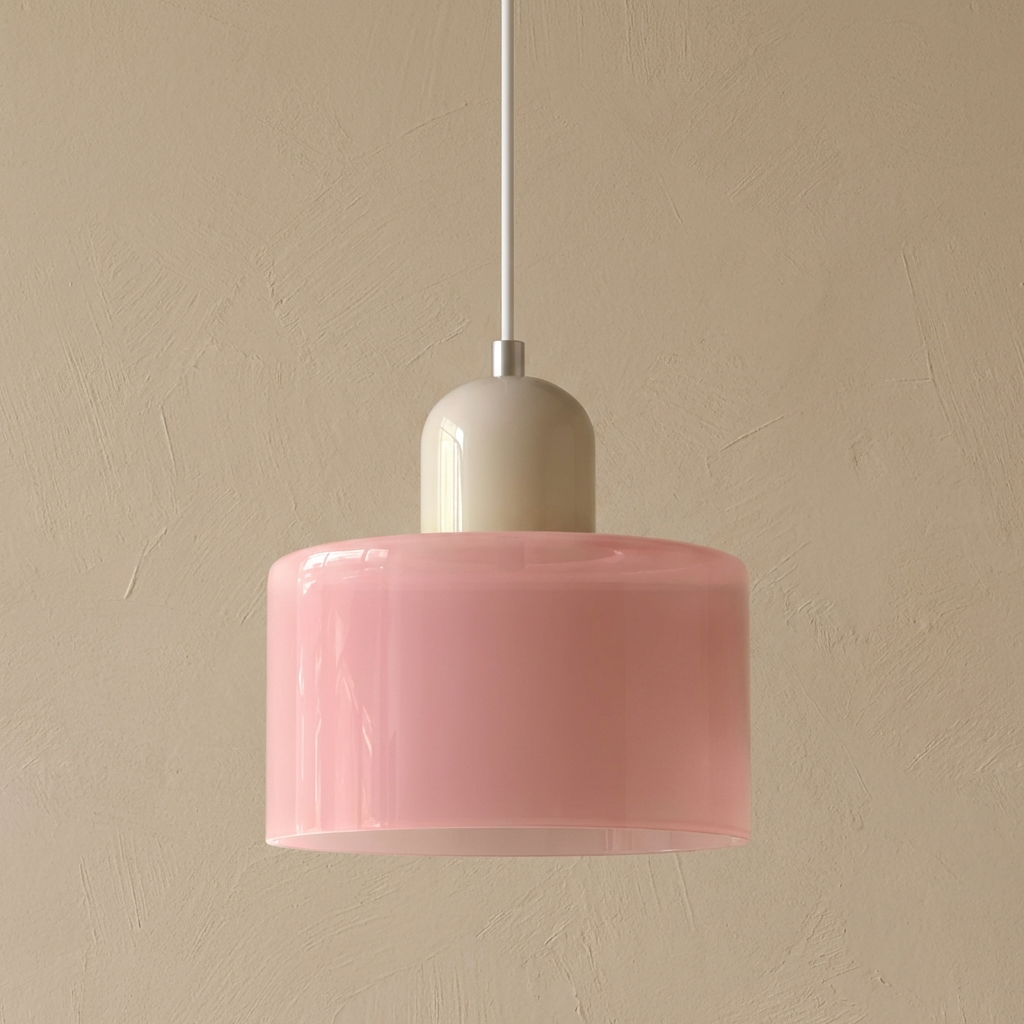Bauhaus Coloured Glass Bowl Pendant Light