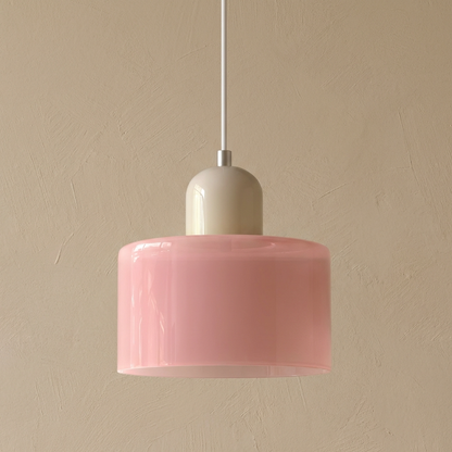 Bauhaus Coloured Glass Bowl Pendant Light