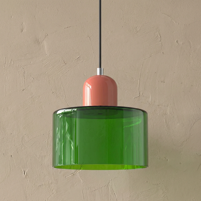 Bauhaus Coloured Glass Bowl Pendant Light