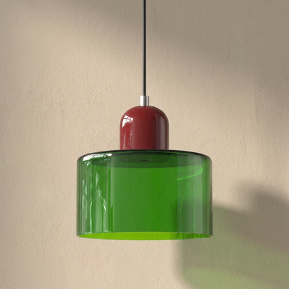 Bauhaus Coloured Glass Bowl Pendant Light